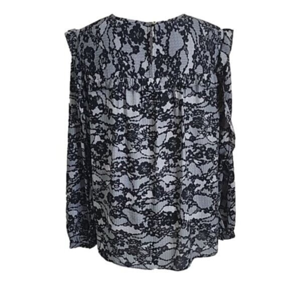 Michael Michael Kors Top Long Sleeve Lace Floral Blouse Women's XL - Picture 3 of 8